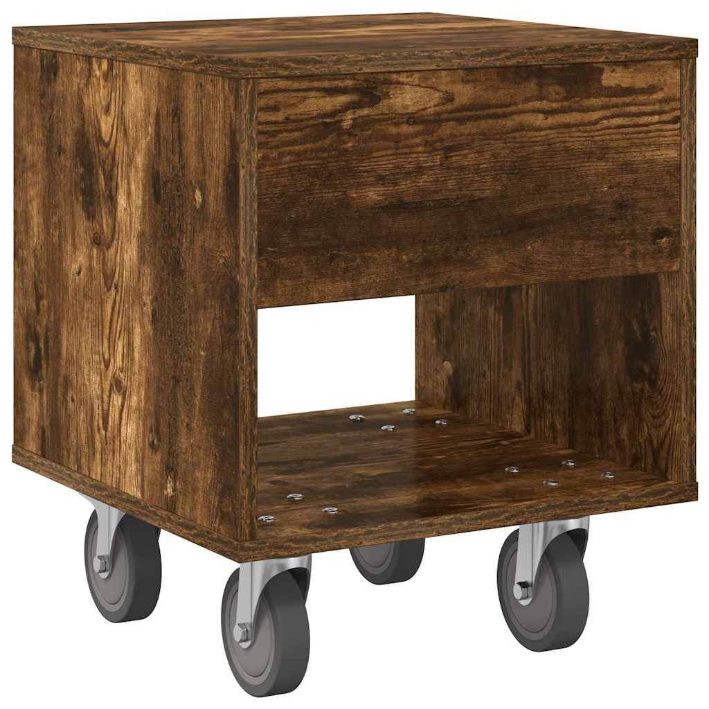 Nattbord 2 pcs Røkt eik 40,5 x 40 x 48 cm Konstruert tre