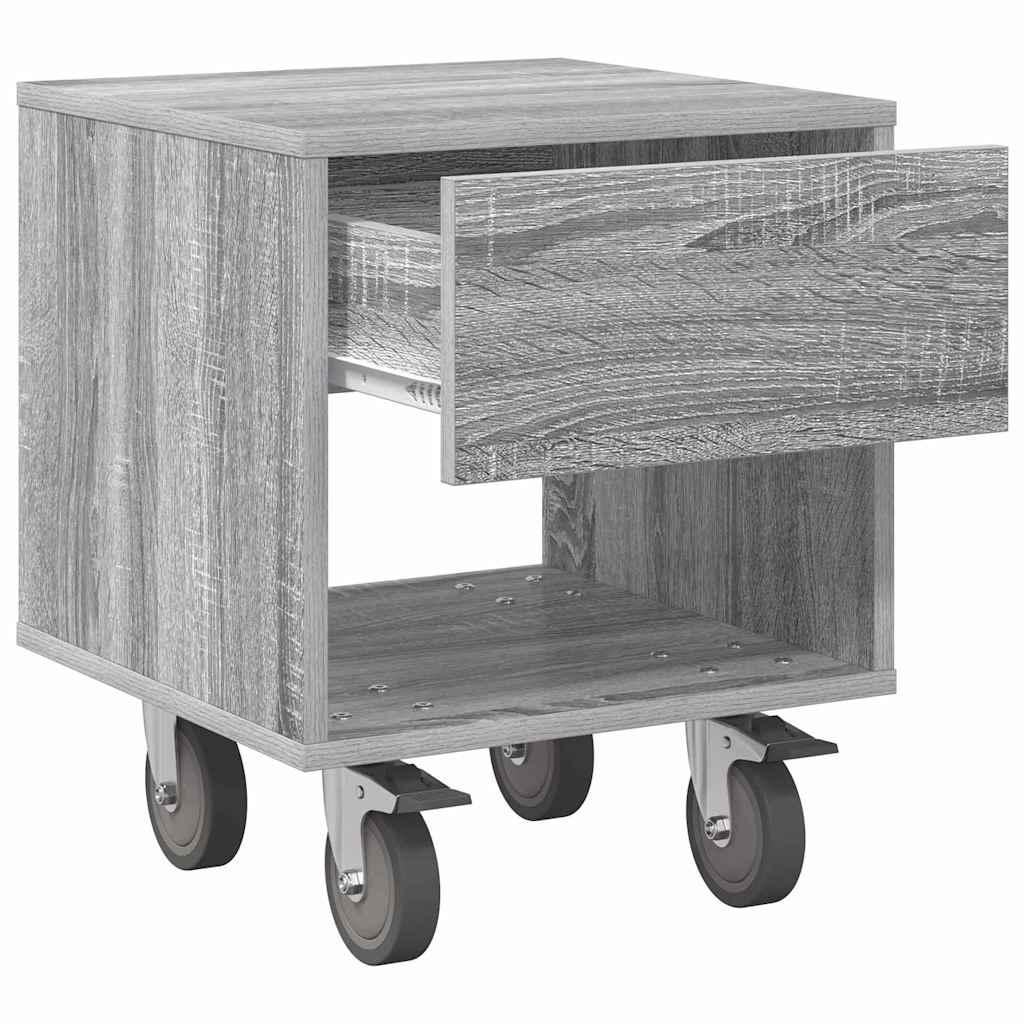 Nattbord 2 pcs Grå Sonoma 40,5 x 40 x 48 cm Konstruert tre