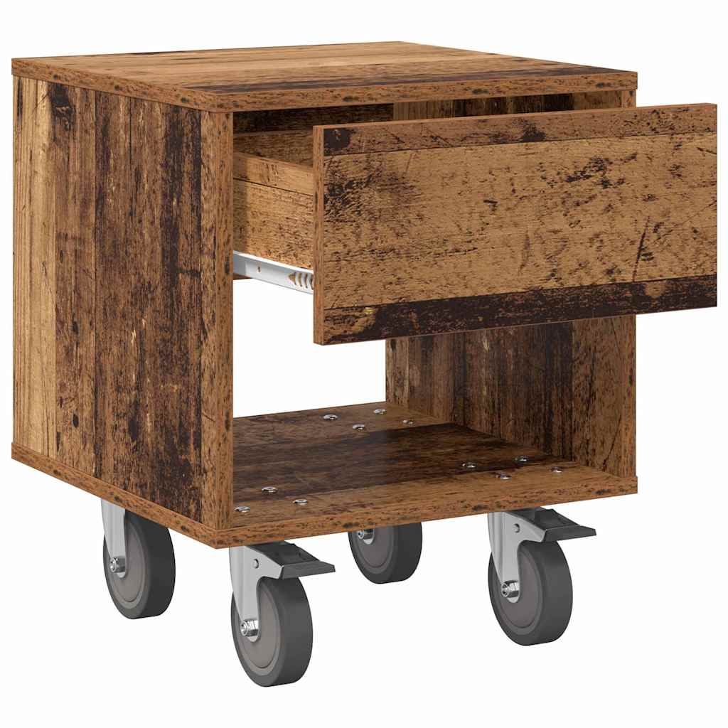 Nattbord 2 pcs Gammelt tre 40,5 x 40 x 48 cm Konstruert tre