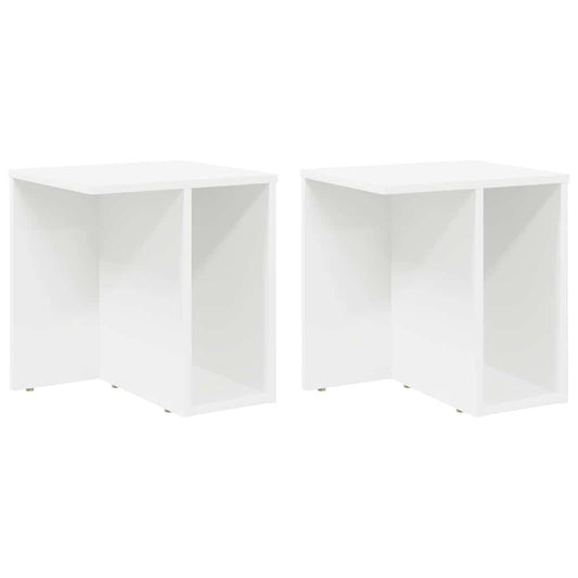 Avlastningsbord 2 pcs Hvit 37 x 32 x 40 cm Konstruert tre