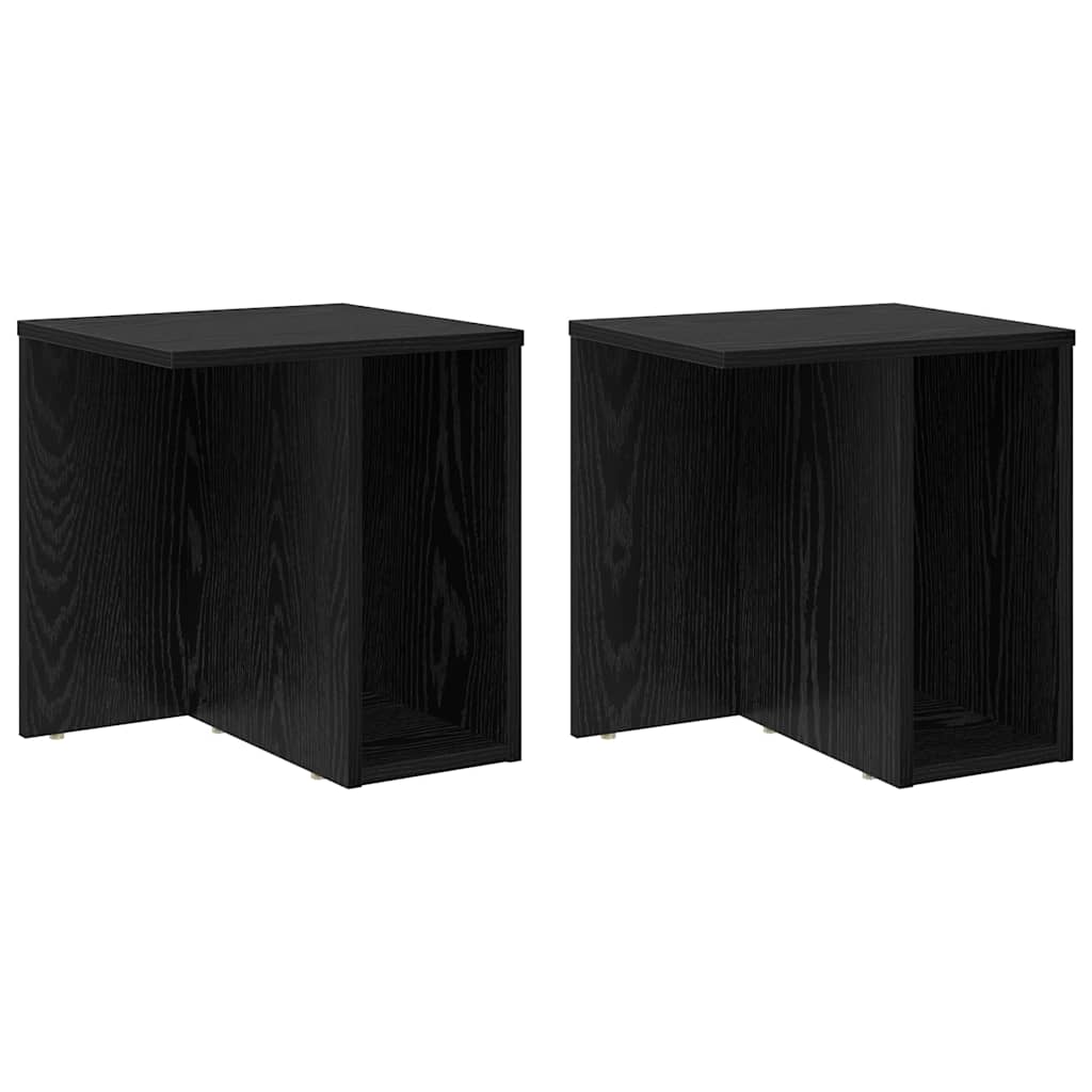 Avlastningsbord 2 pcs Svart Eik 37 x 32 x 40 cm Konstruert tre