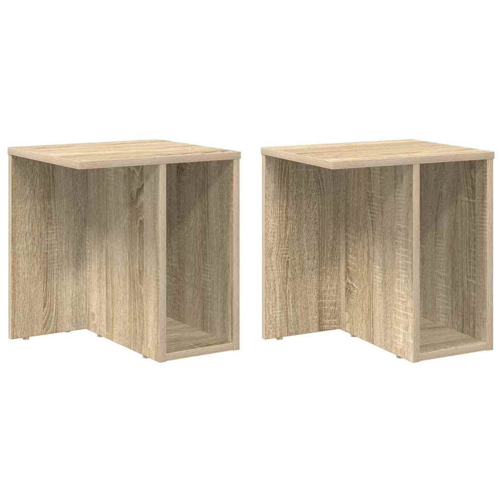 Avlastningsbord 2 pcs Sonoma eik 37 x 32 x 40 cm Konstruert tre