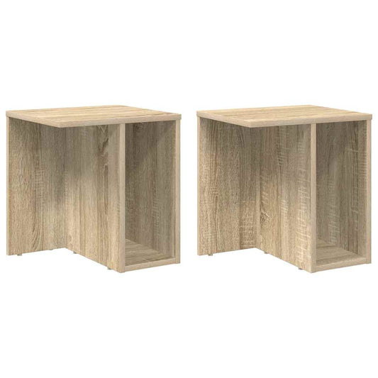 Avlastningsbord 2 pcs Sonoma eik 37 x 32 x 40 cm Konstruert tre
