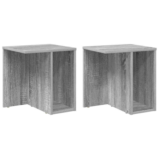 Avlastningsbord 2 pcs Grå Sonoma 37 x 32 x 40 cm Konstruert tre