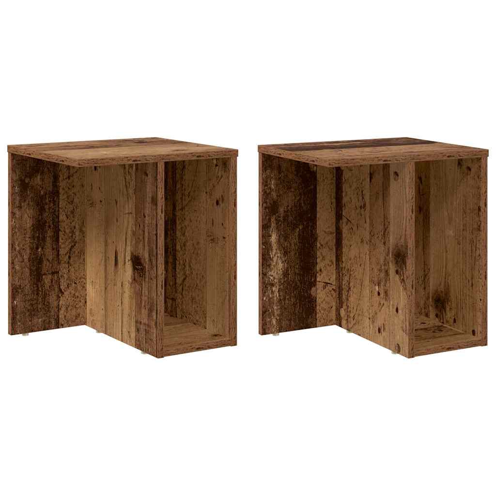 Avlastningsbord 2 pcs Gammelt tre 37 x 32 x 40 cm