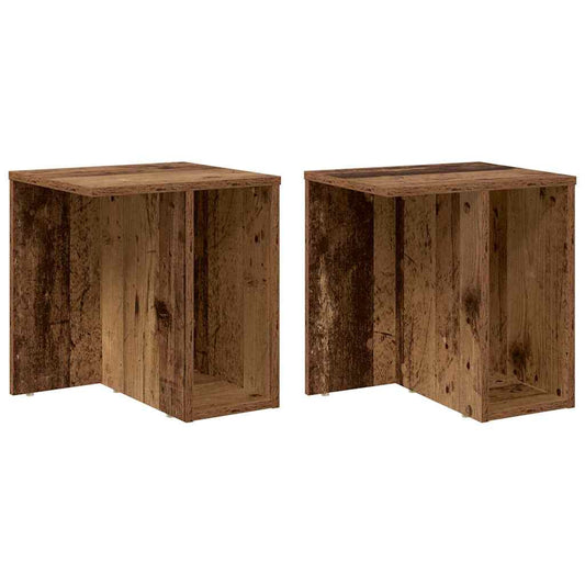 Avlastningsbord 2 pcs Gammelt tre 37 x 32 x 40 cm