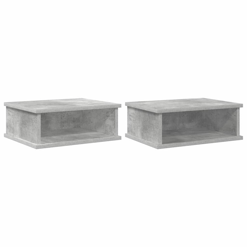 Nattbord 2 stk. Betonggrå 40 x 31 x 15 cm Konstruert tre