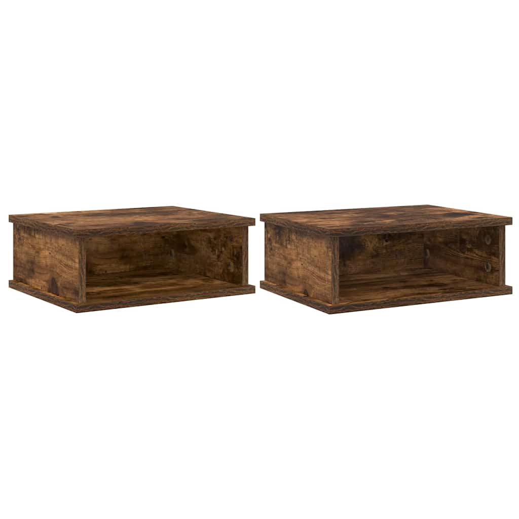 Nattbord 2 stk. Røkt eik 40 x 31 x 15 cm Konstruert tre