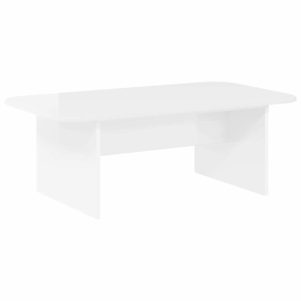Kaffebord Høyglanset hvit 93 x 53 x 33 cm Konstruert tre
