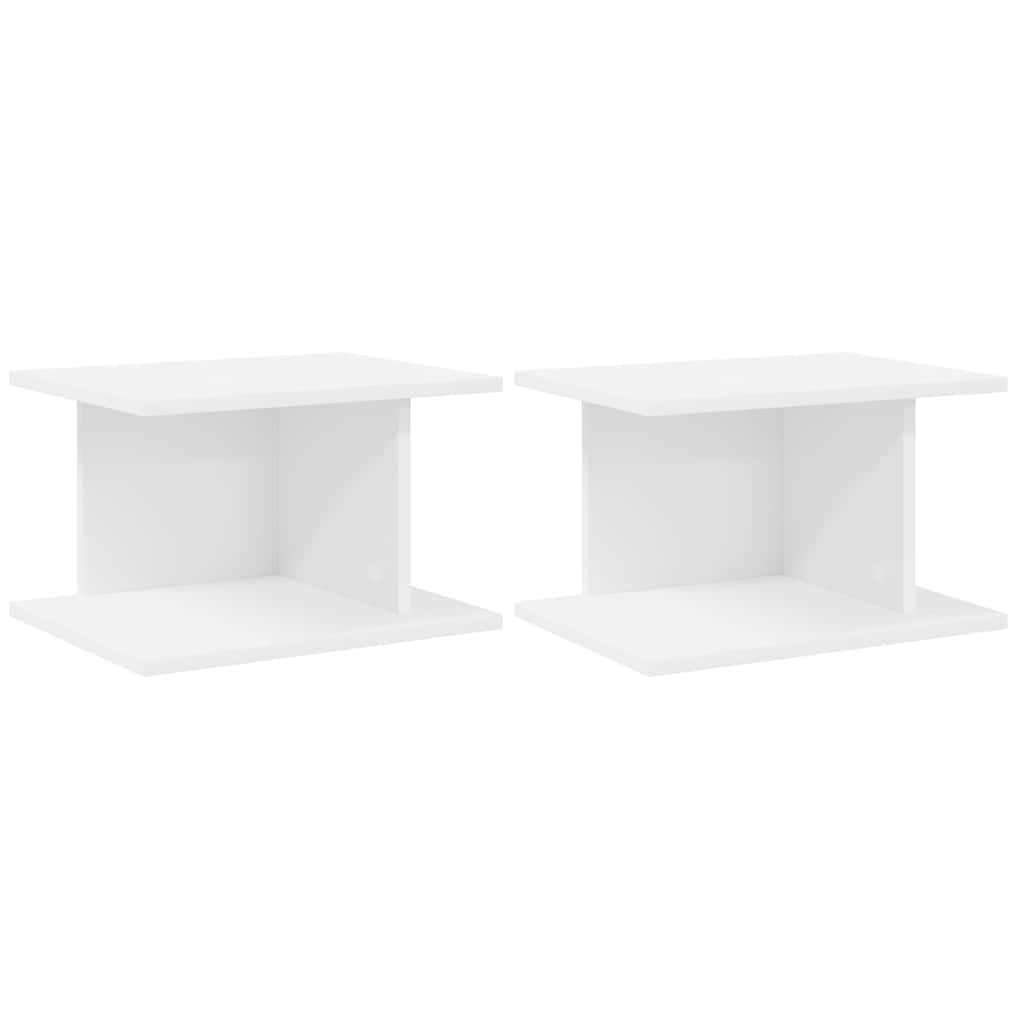 Nattbord 2 pcs Hvit 40 x 30 x 25 cm Konstruert tre