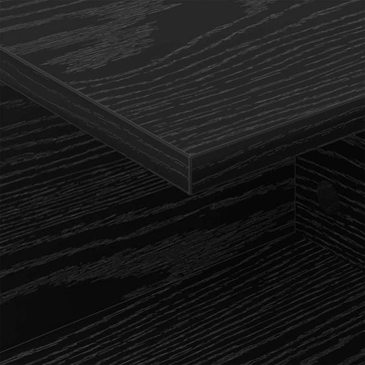 Nattbord 2 pcs Svart Eik 40 x 30 x 25 cm Konstruert tre