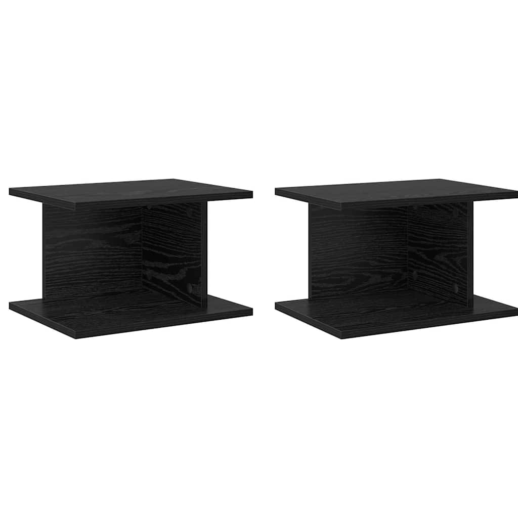 Nattbord 2 pcs Svart Eik 40 x 30 x 25 cm Konstruert tre