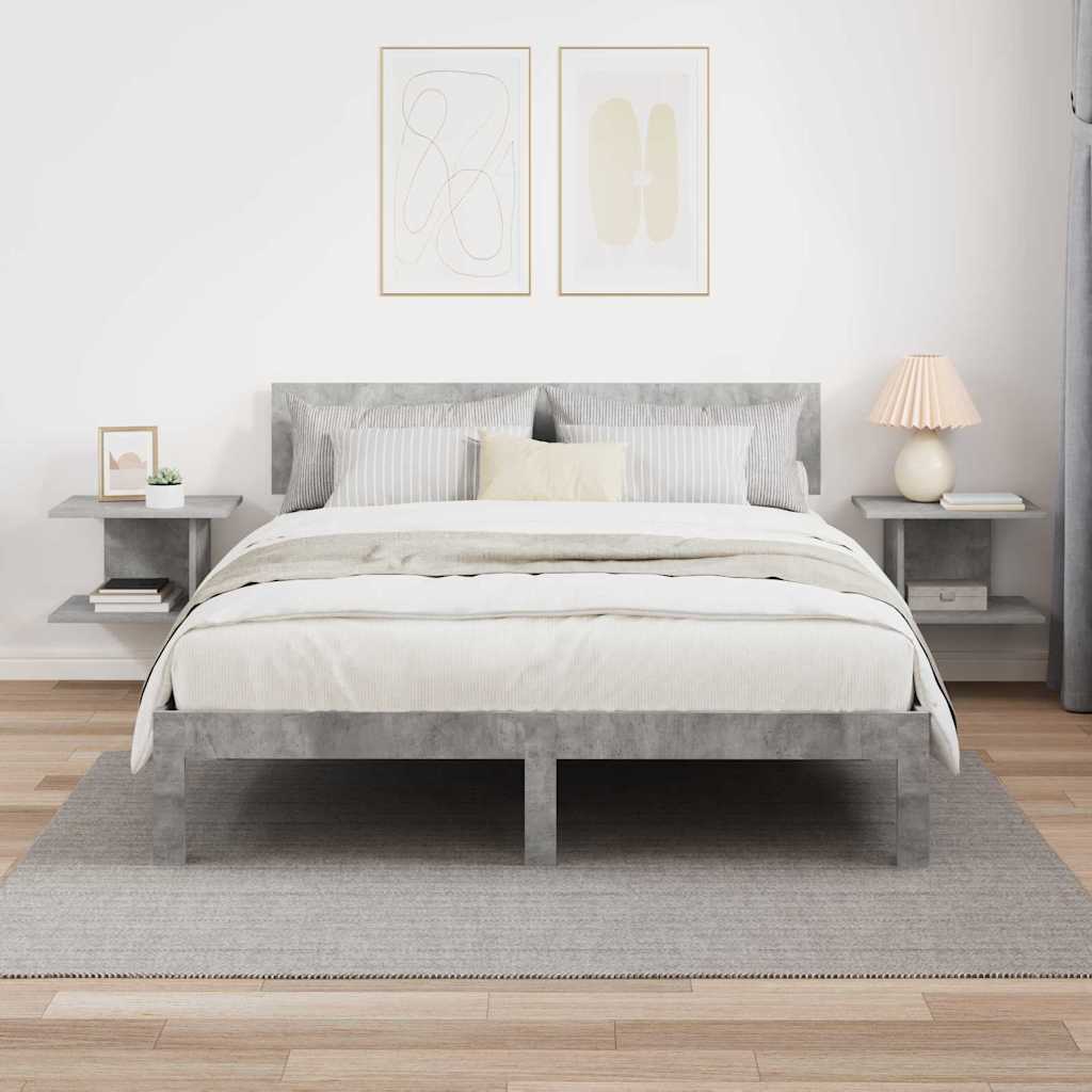 Nattbord 2 pcs Betonggrå 40 x 30 x 25 cm Konstruert tre