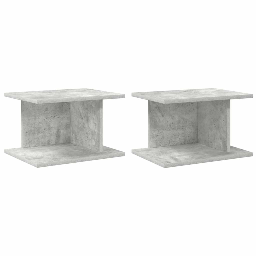 Nattbord 2 pcs Betonggrå 40 x 30 x 25 cm Konstruert tre