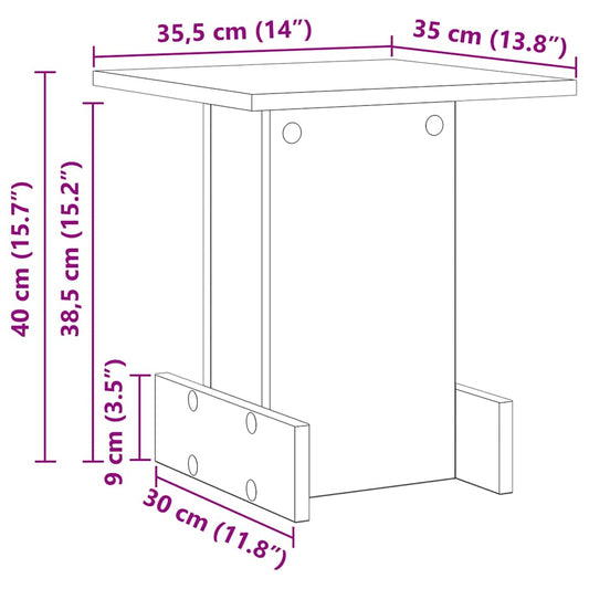 Avlastningsbord Artisan Eik 35,5 x 35 x 40 cm Konstruert tre