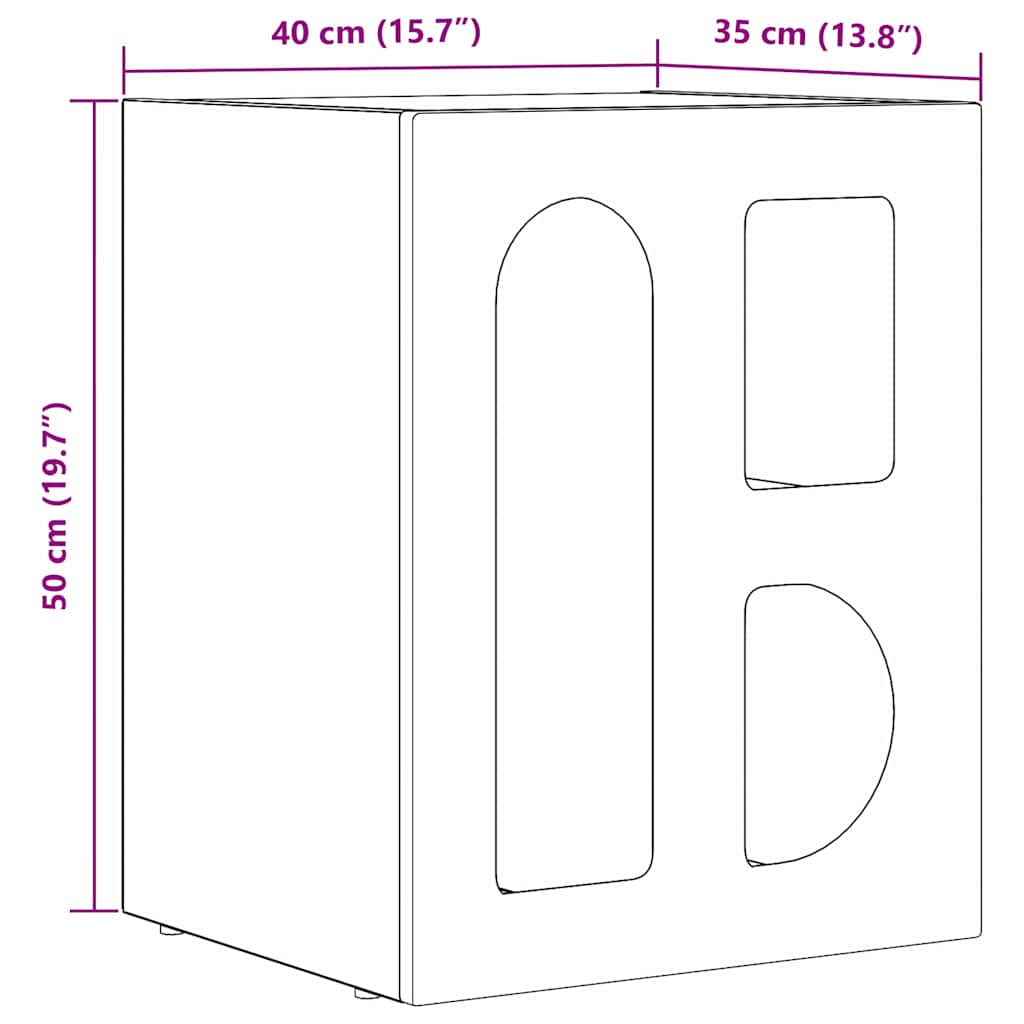 Nattbord ELST Hvit 40 x 35 x 50 cm Konstruert tre