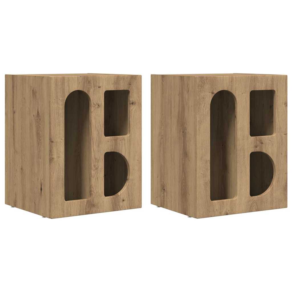 Nattbord ELST 2 stk. Artisan Eik 40 x 35 x 50 cm Konstruert tre