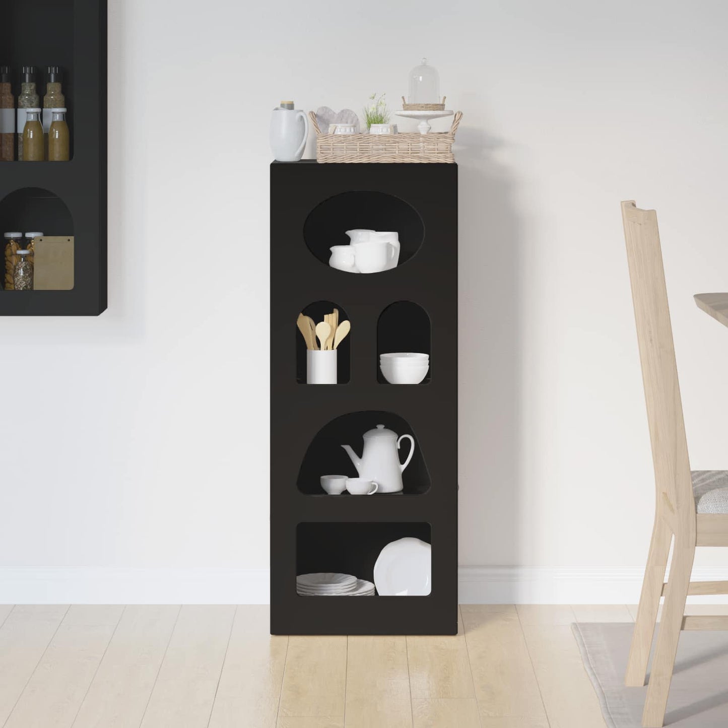 Serviesskap ELST Svart 40 x 35 x 100,5 cm Konstruert tre