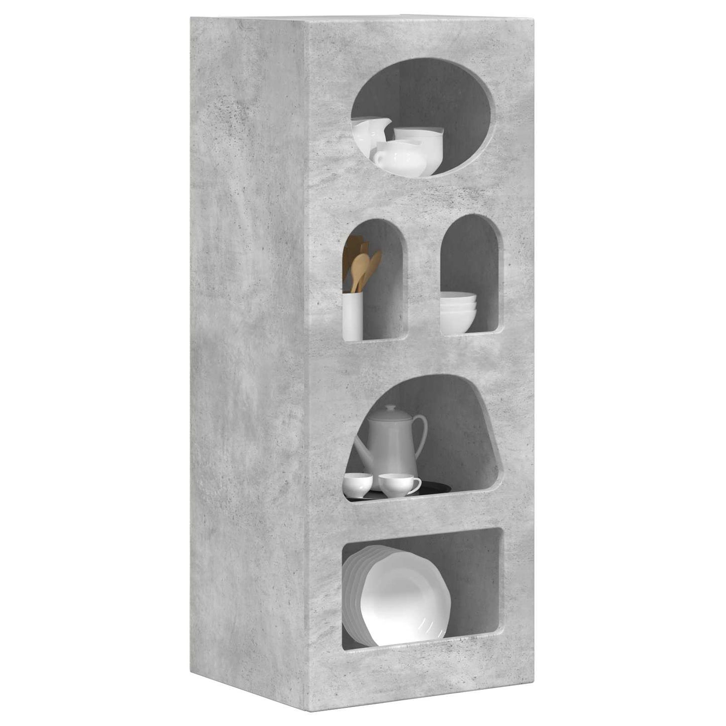 Serviesskap ELST Betonggrå 40 x 35 x 100,5 cm Konstruert tre
