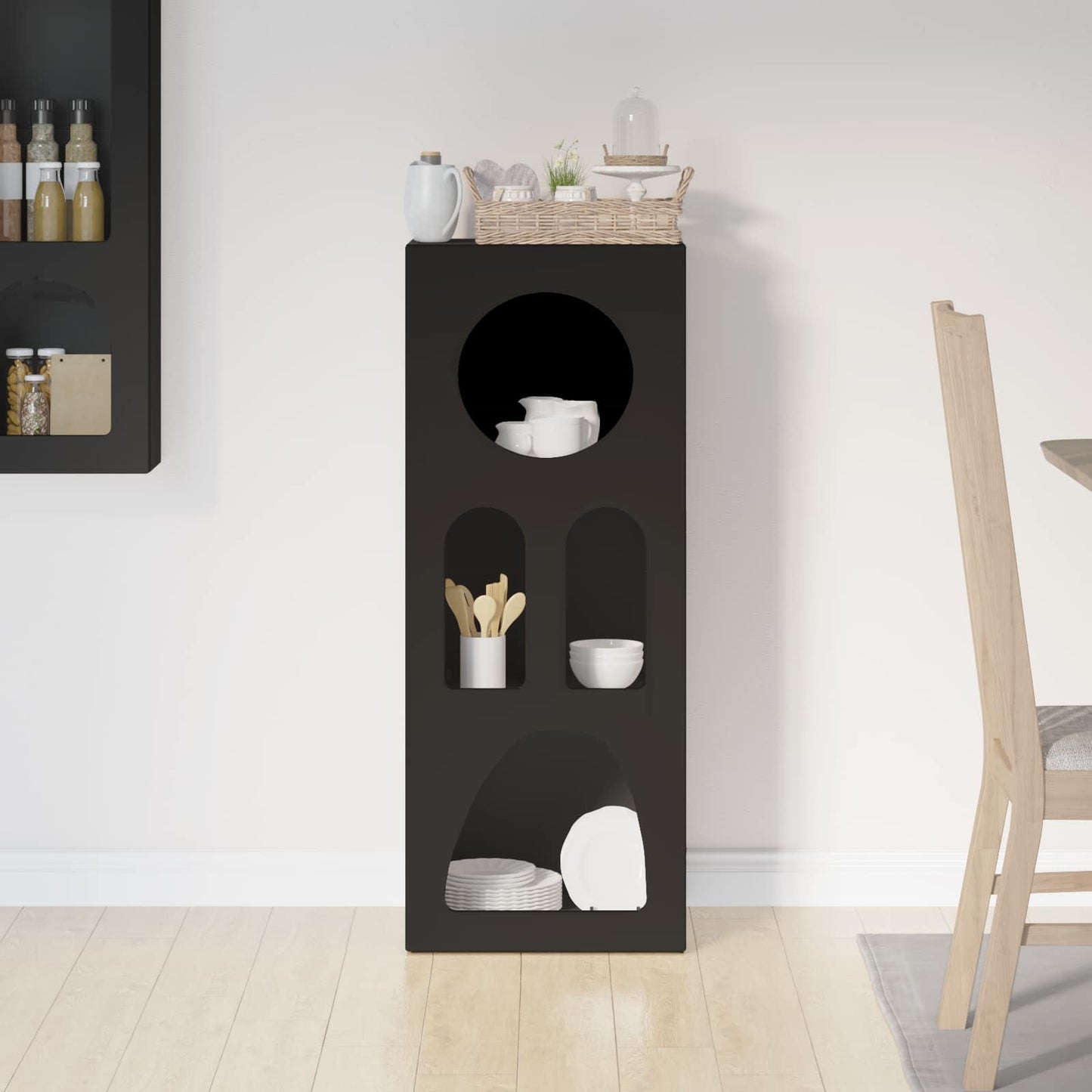 Serviesskap ELST Svart 40 x 35 x 100.5 cm Konstruert tre