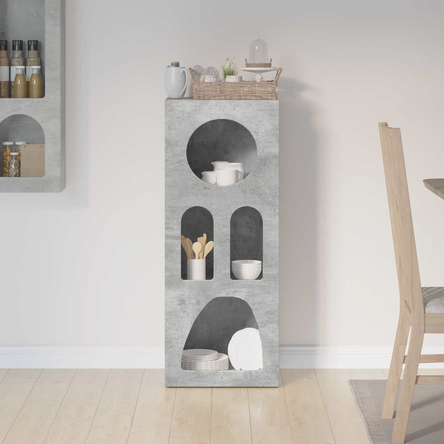 Serviesskap ELST Betonggrå 40 x 35 x 100.5 cm Konstruert tre