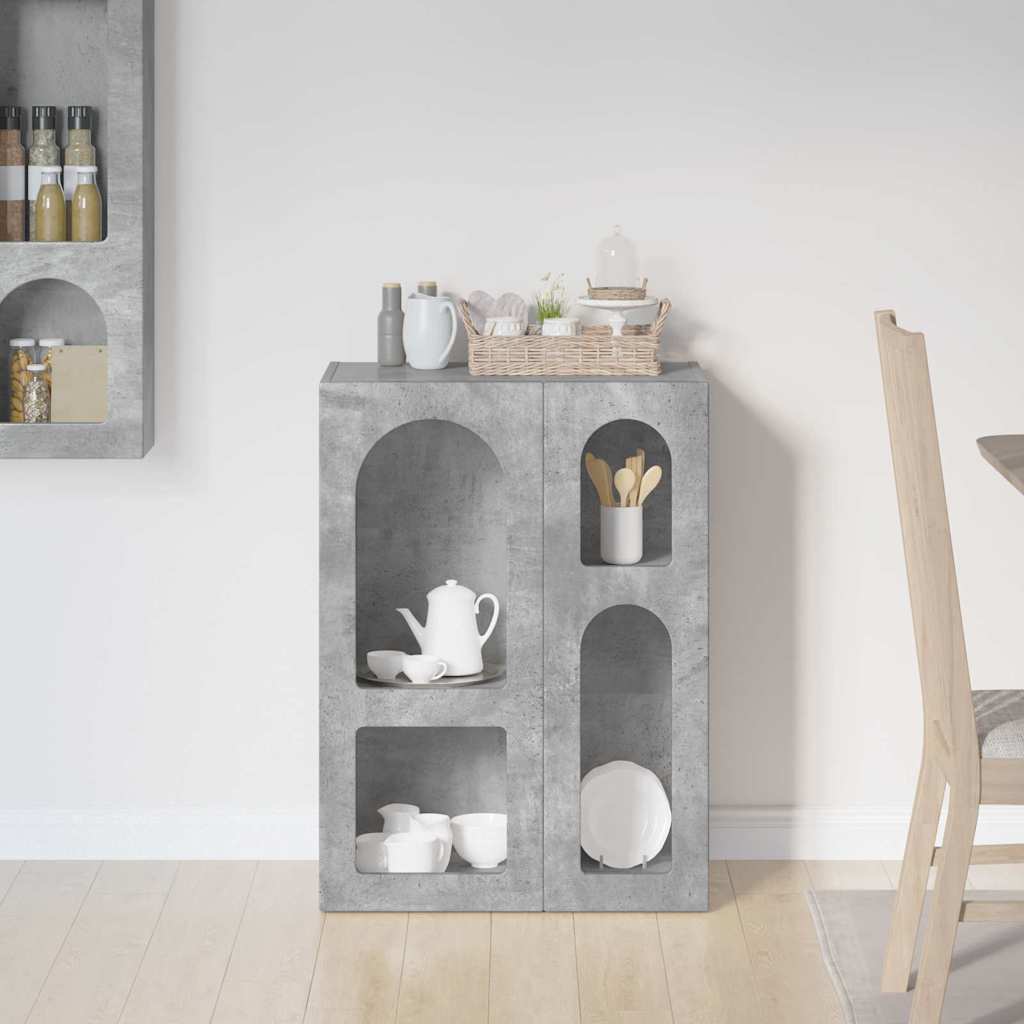Serviesskap ELST Betonggrå 59 x 35 x 80.5 cm Konstruert tre