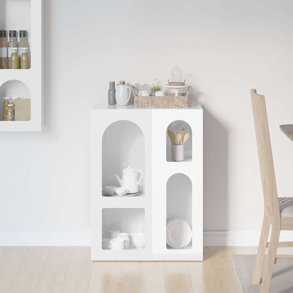 Serviesskap ELST Høyglanset hvit 59 x 35 x 80.5 cm