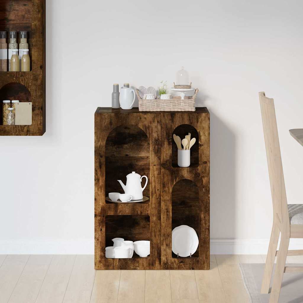 Serviesskap ELST Røkt eik 59 x 35 x 80.5 cm Konstruert tre