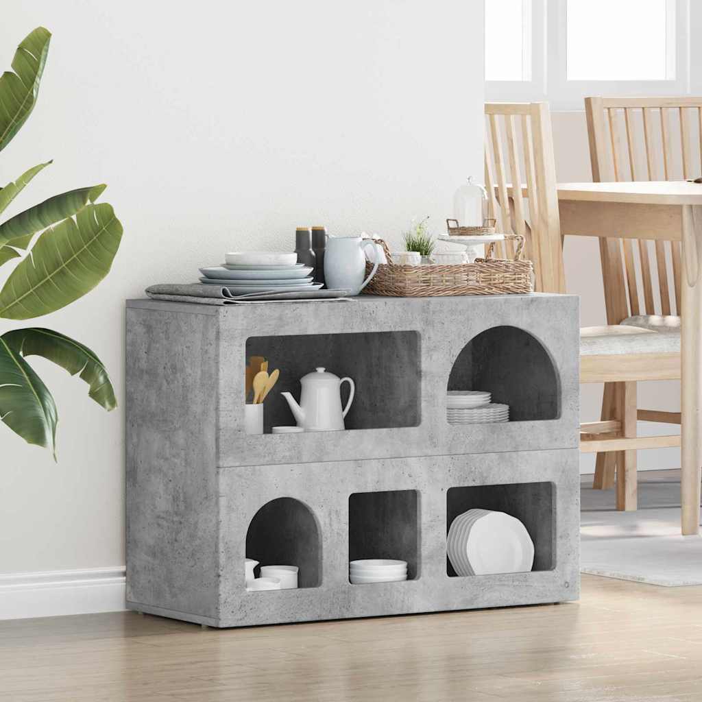 Serviesskap ELST Betonggrå 80,5 x 35 x 59 cm Konstruert tre