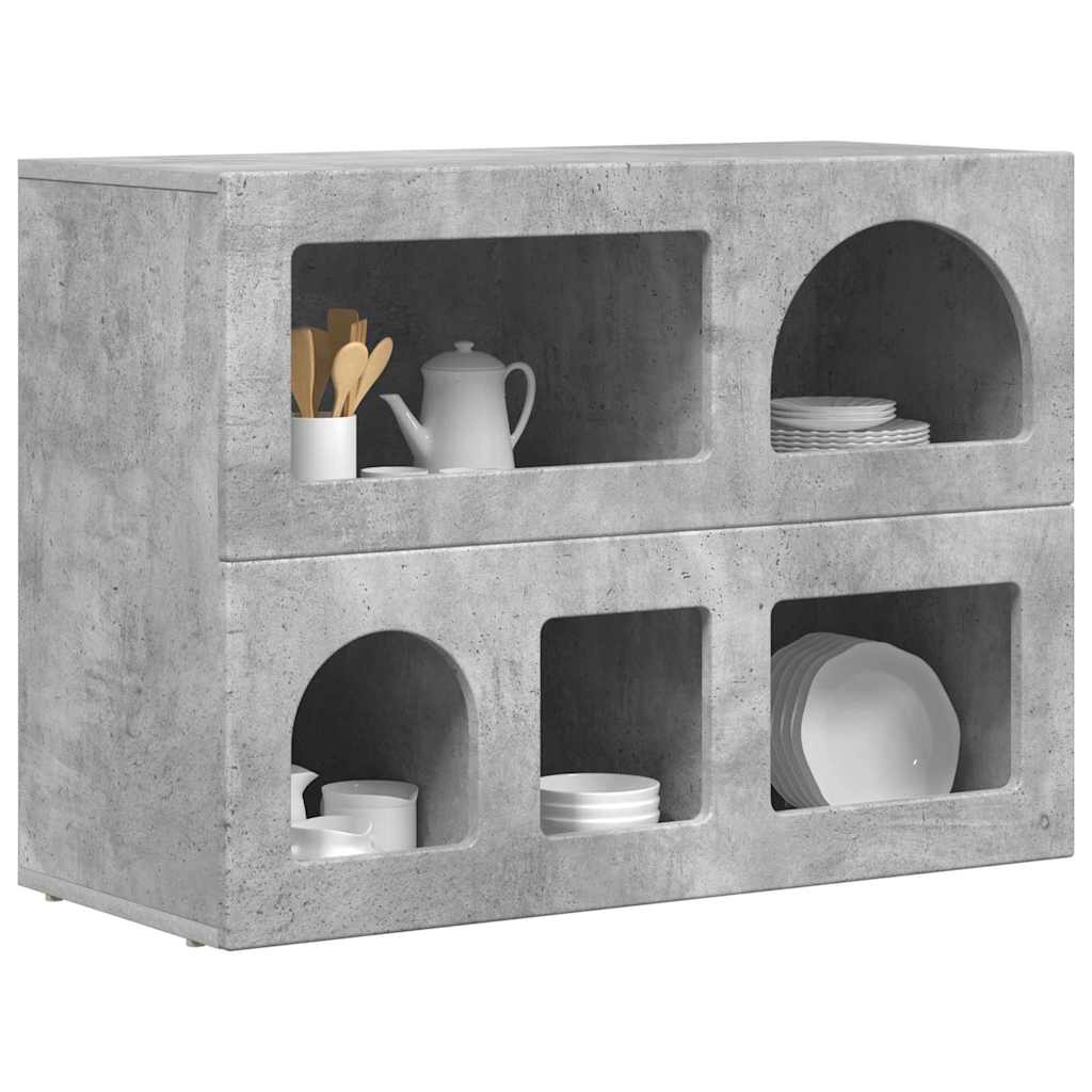 Serviesskap ELST Betonggrå 80,5 x 35 x 59 cm Konstruert tre