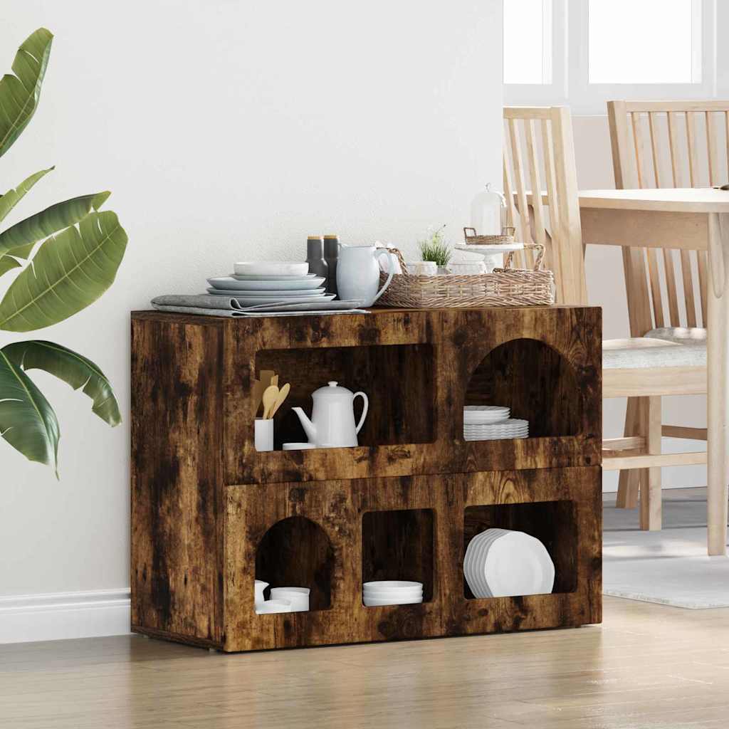 Serviesskap ELST Røkt eik 80,5 x 35 x 59 cm Konstruert tre