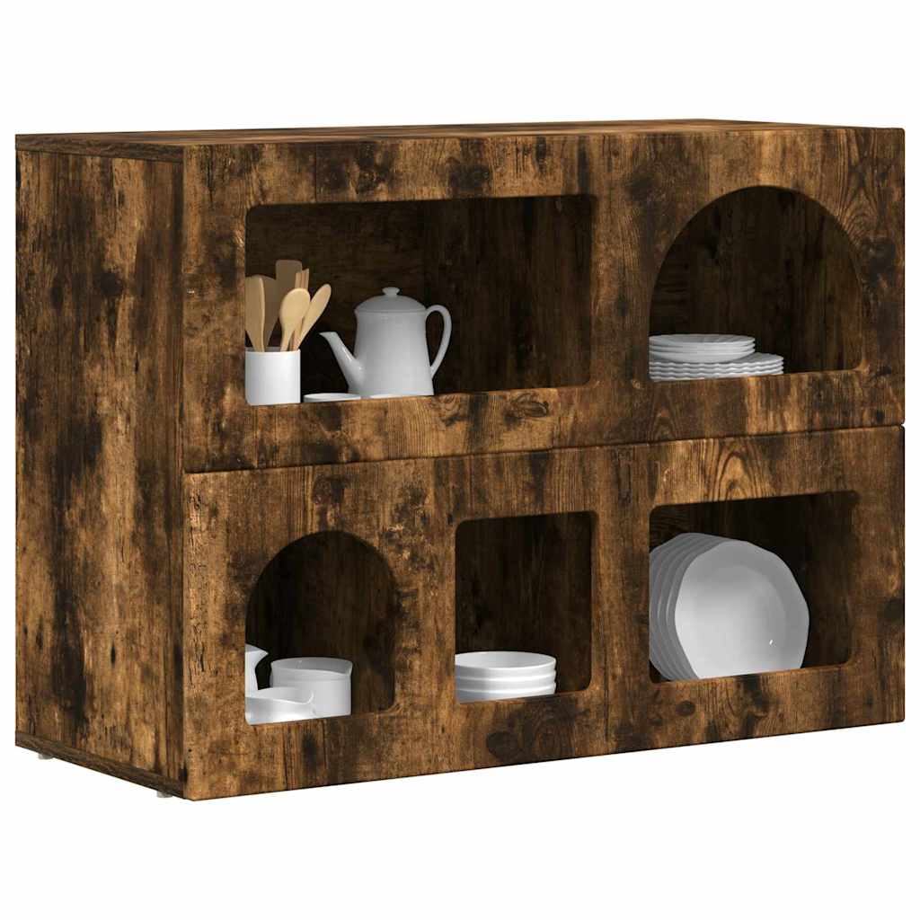 Serviesskap ELST Røkt eik 80,5 x 35 x 59 cm Konstruert tre