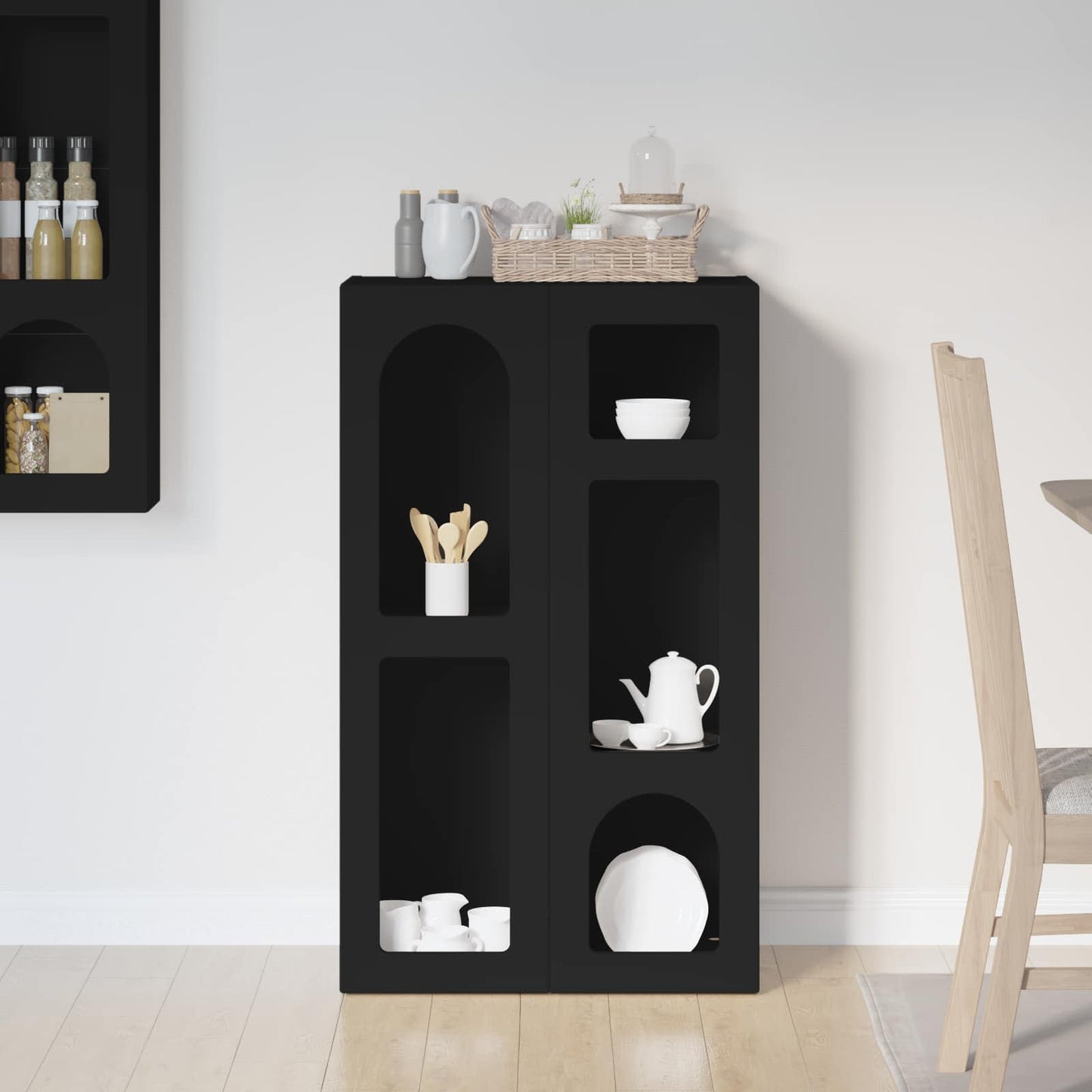 Serviesskap ELST Svart 59 x 35 x 100,5 cm Konstruert tre
