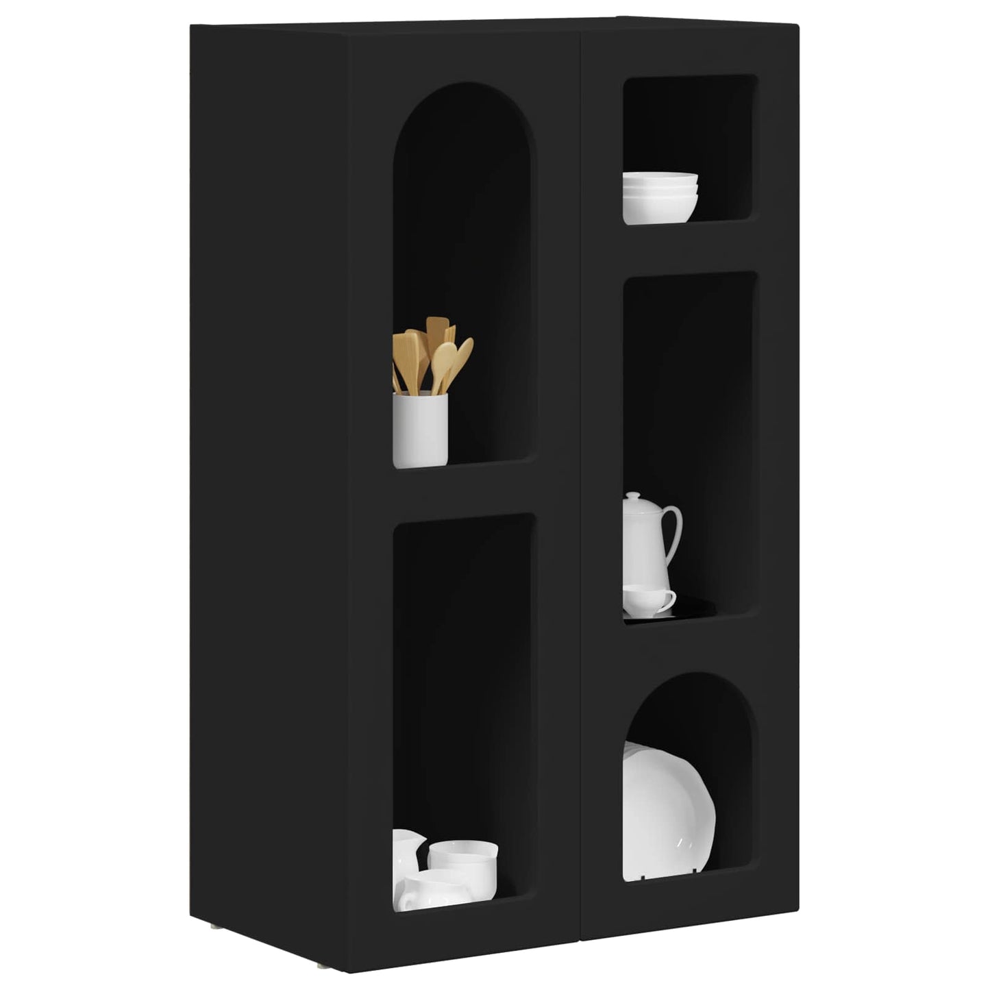 Serviesskap ELST Svart 59 x 35 x 100,5 cm Konstruert tre