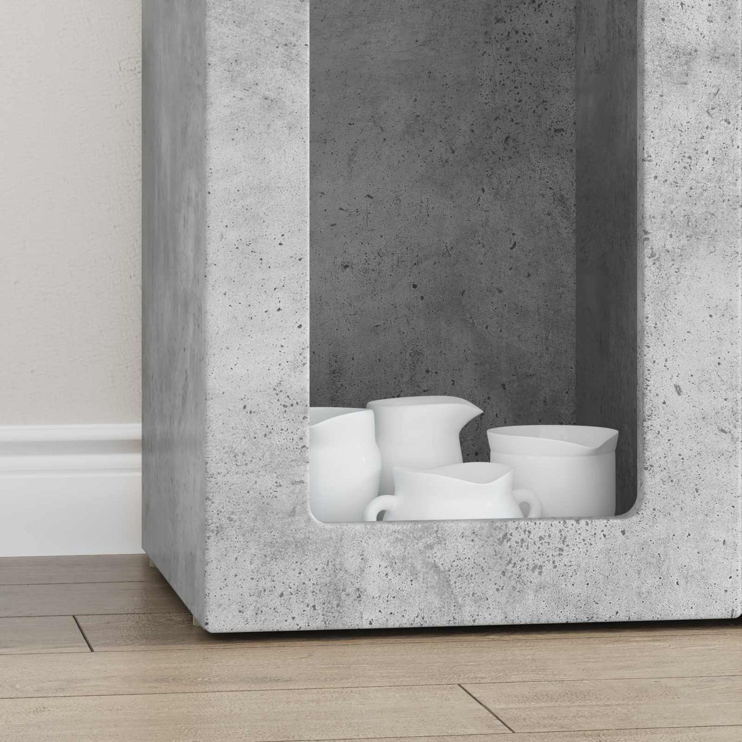 Serviesskap ELST Betonggrå 59 x 35 x 100,5 cm Konstruert tre