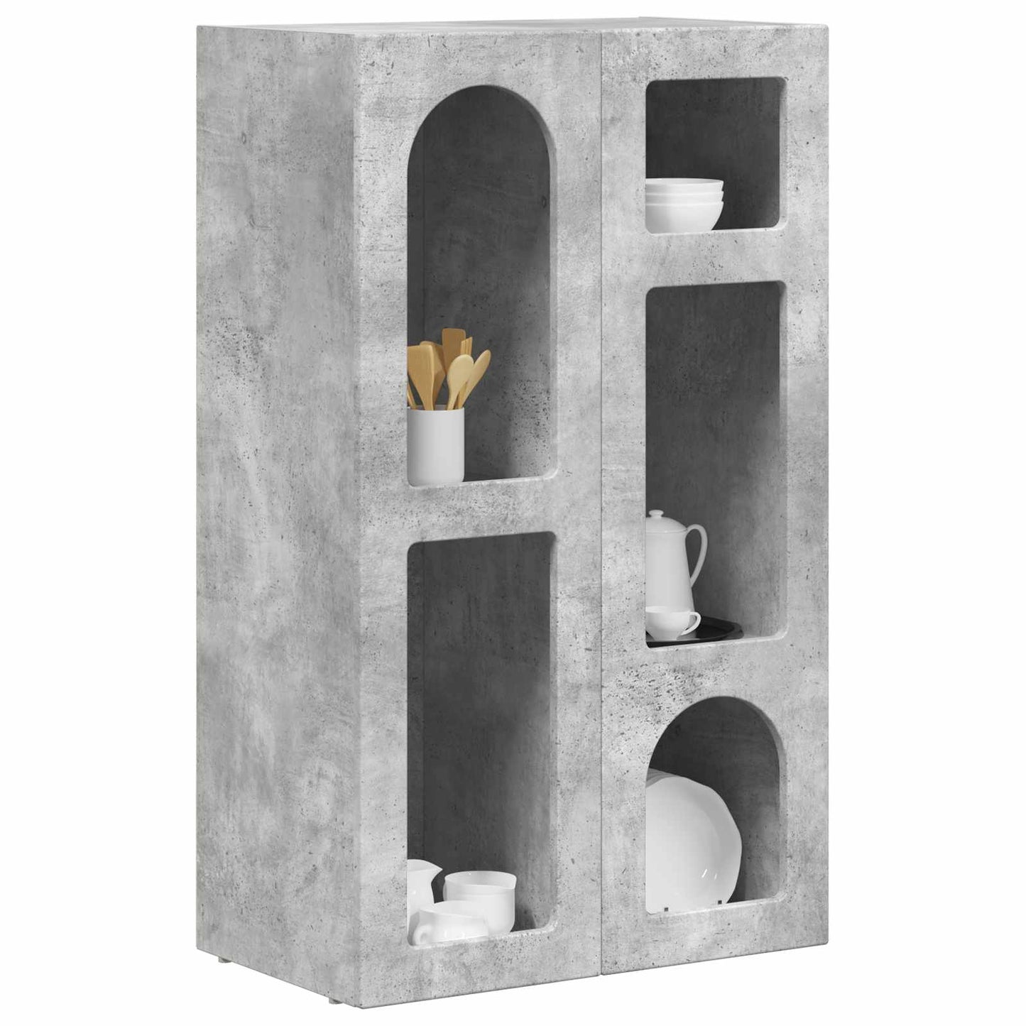 Serviesskap ELST Betonggrå 59 x 35 x 100,5 cm Konstruert tre