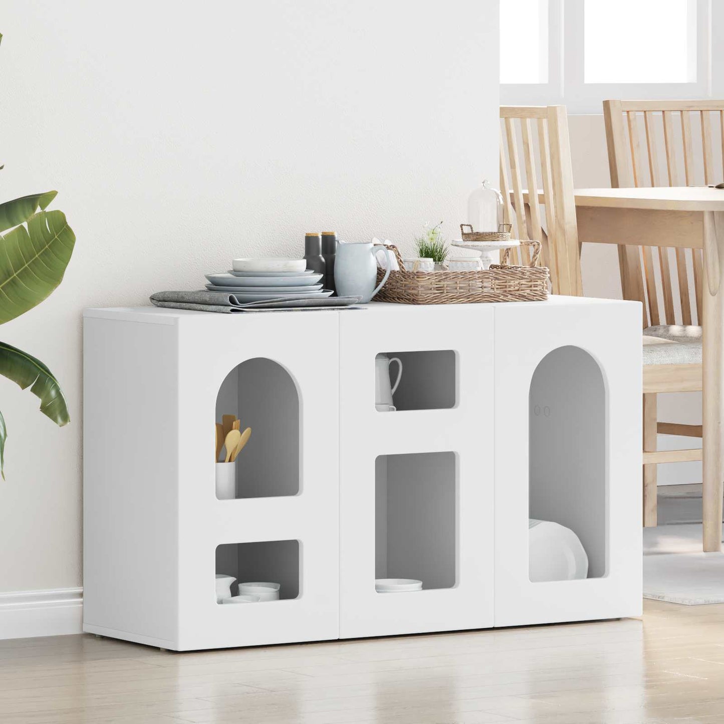 Serviesskap ELST Hvit 100 x 35 x 59 cm Konstruert tre