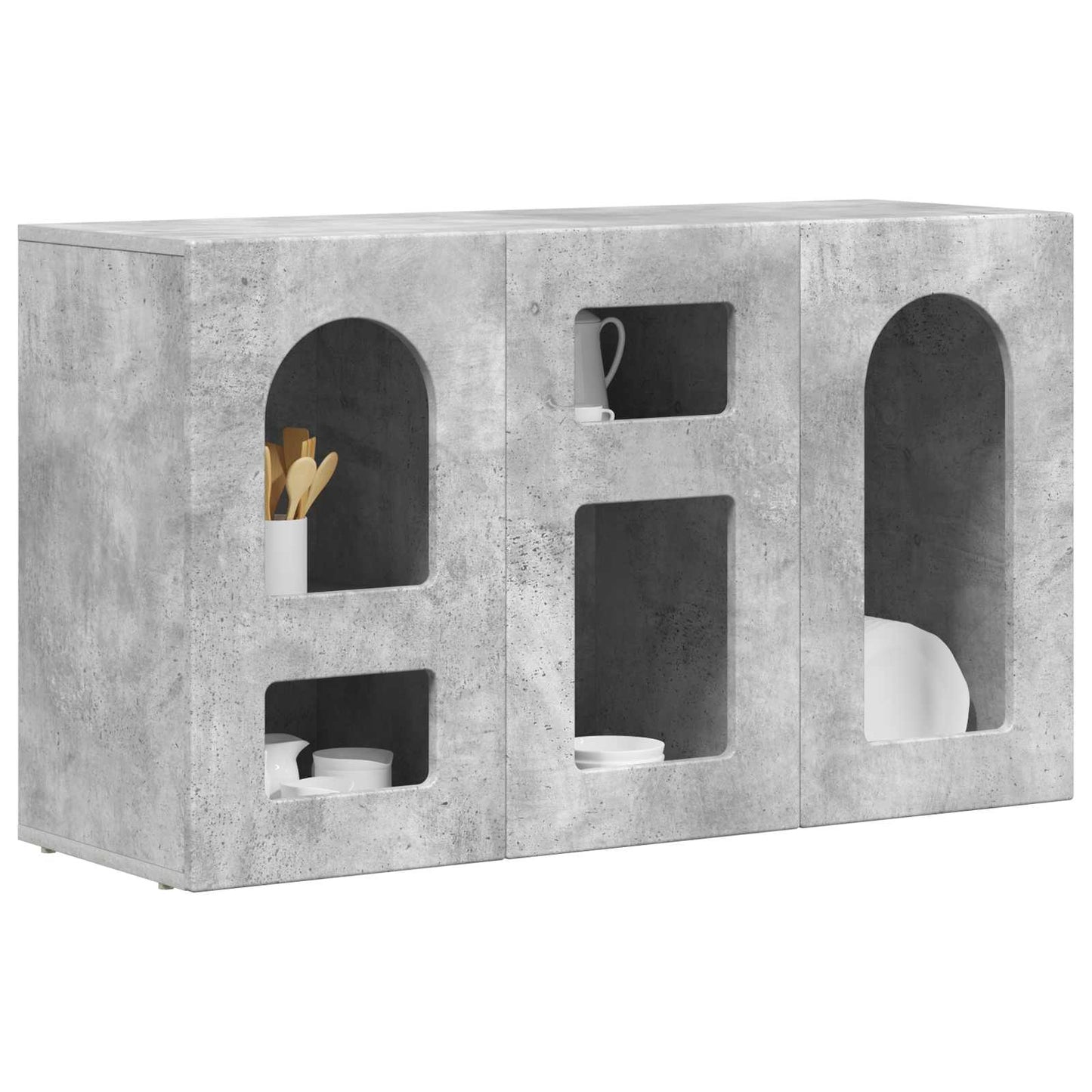 Serviesskap Betonggrå 100 x 35 x 59 cm Konstruert tre
