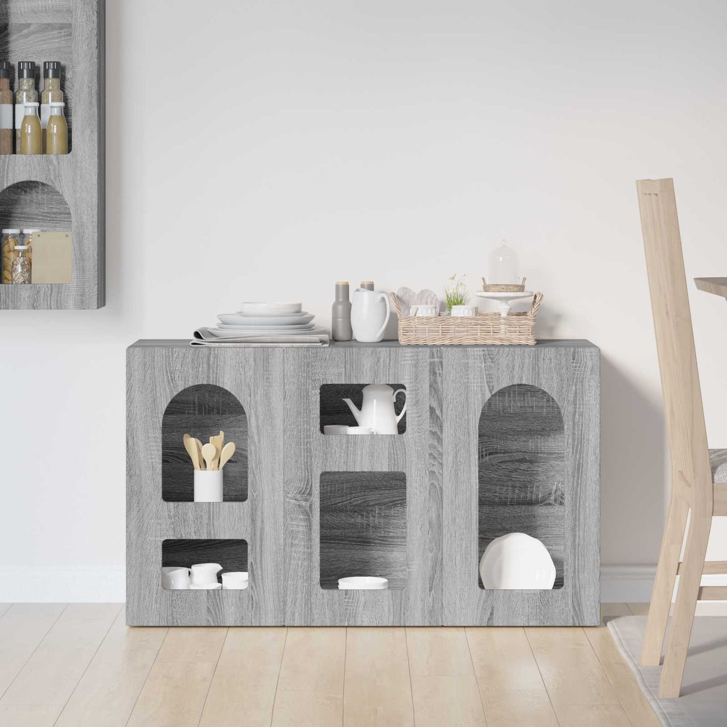Serviesskap ELST Grå Sonoma 100 x 35 x 59 cm Konstruert tre