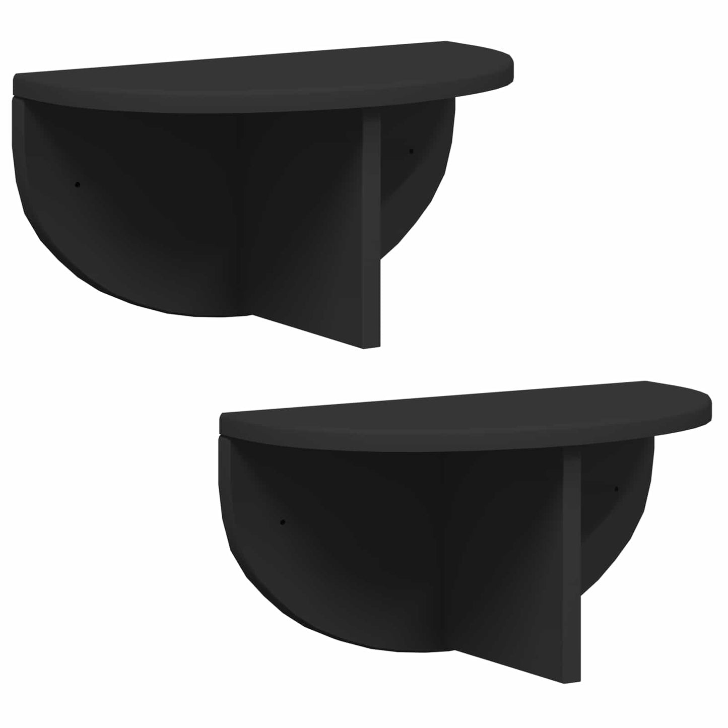 Vegghylle 2 pcs Svart 38 x 19 x 19 cm Konstruert tre