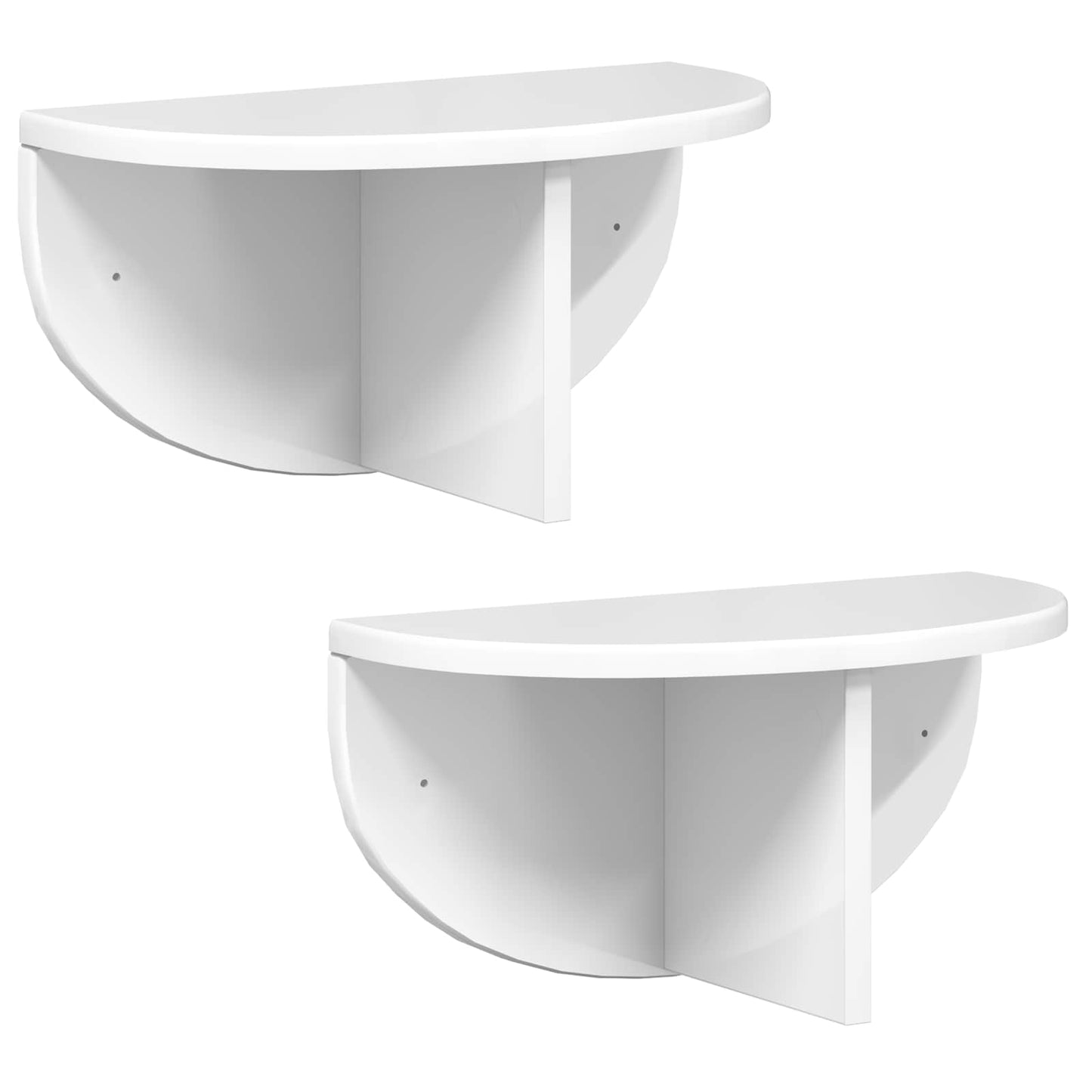 Vegghylle 2 pcs Høyglanset hvit 38 x 19 x 19 cm Konstruert tre