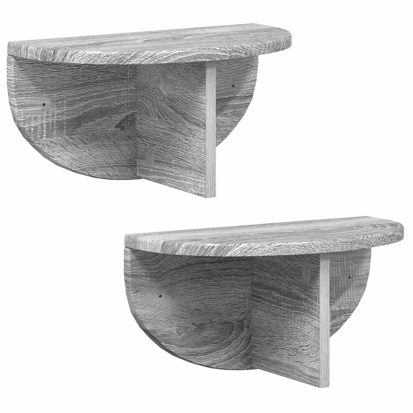 Vegghylle 2 pcs Grå Sonoma 38 x 19 x 19 cm Konstruert tre