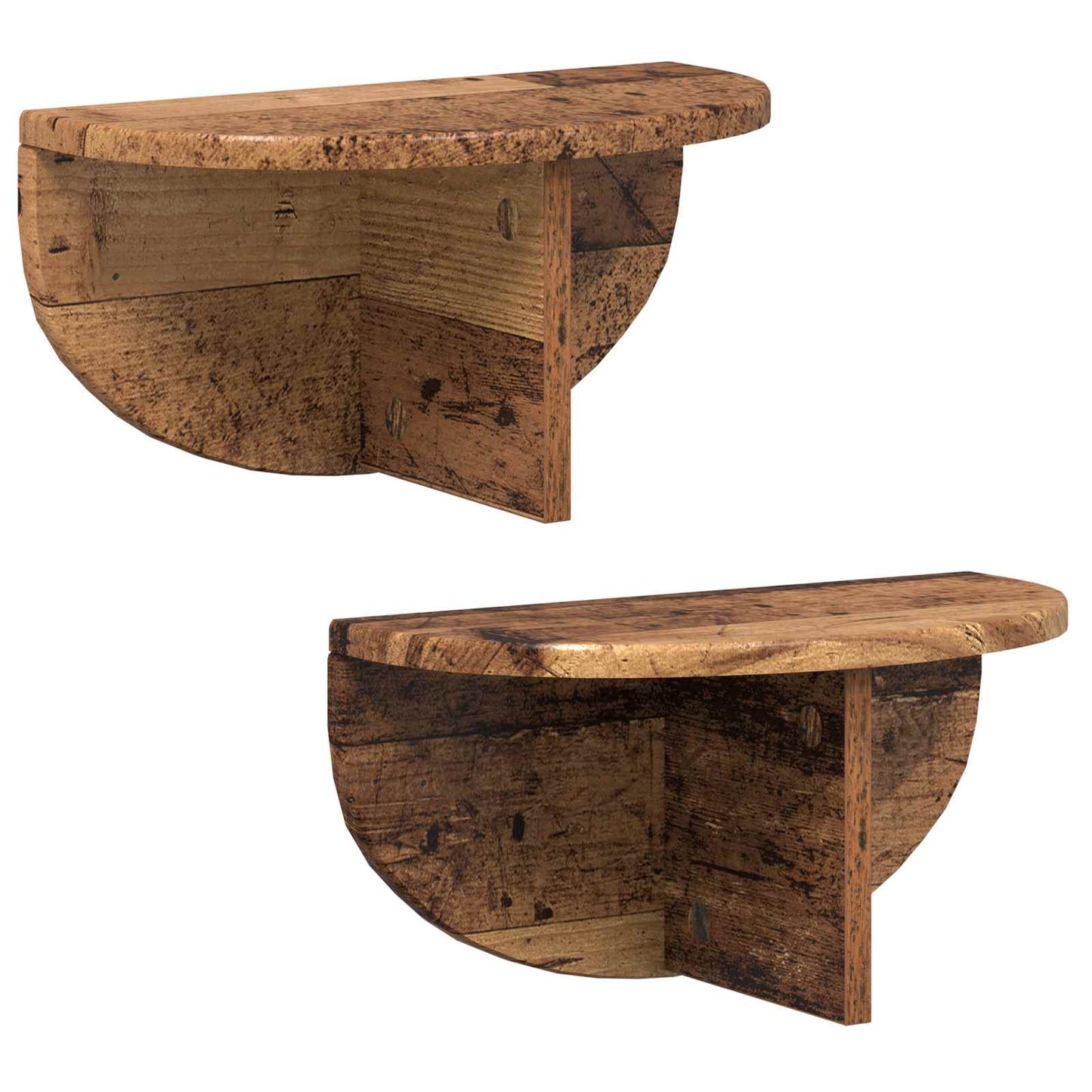 Vegghylle 2 pcs Gammelt tre 38 x 19 x 19 cm Konstruert tre