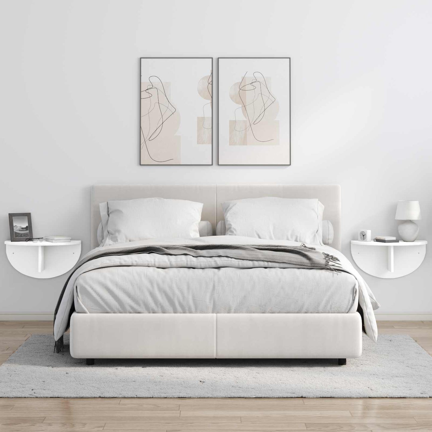Vegghylle Veggmontert Hvit 48 x 24 x 24 cm Konstruert tre