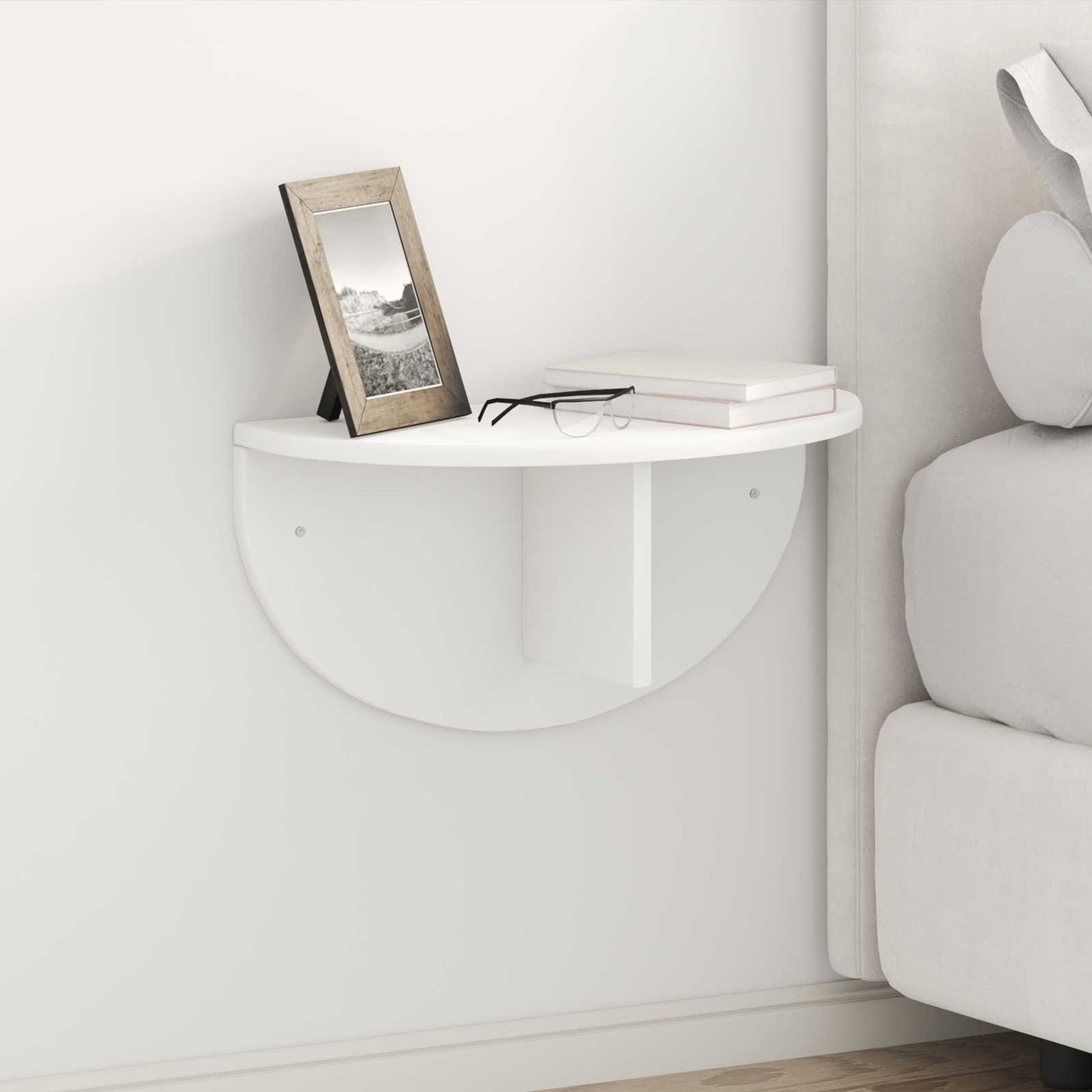 Vegghylle Veggmontert 2 pcs Hvit 48 x 24 x 24 cm Konstruert tre