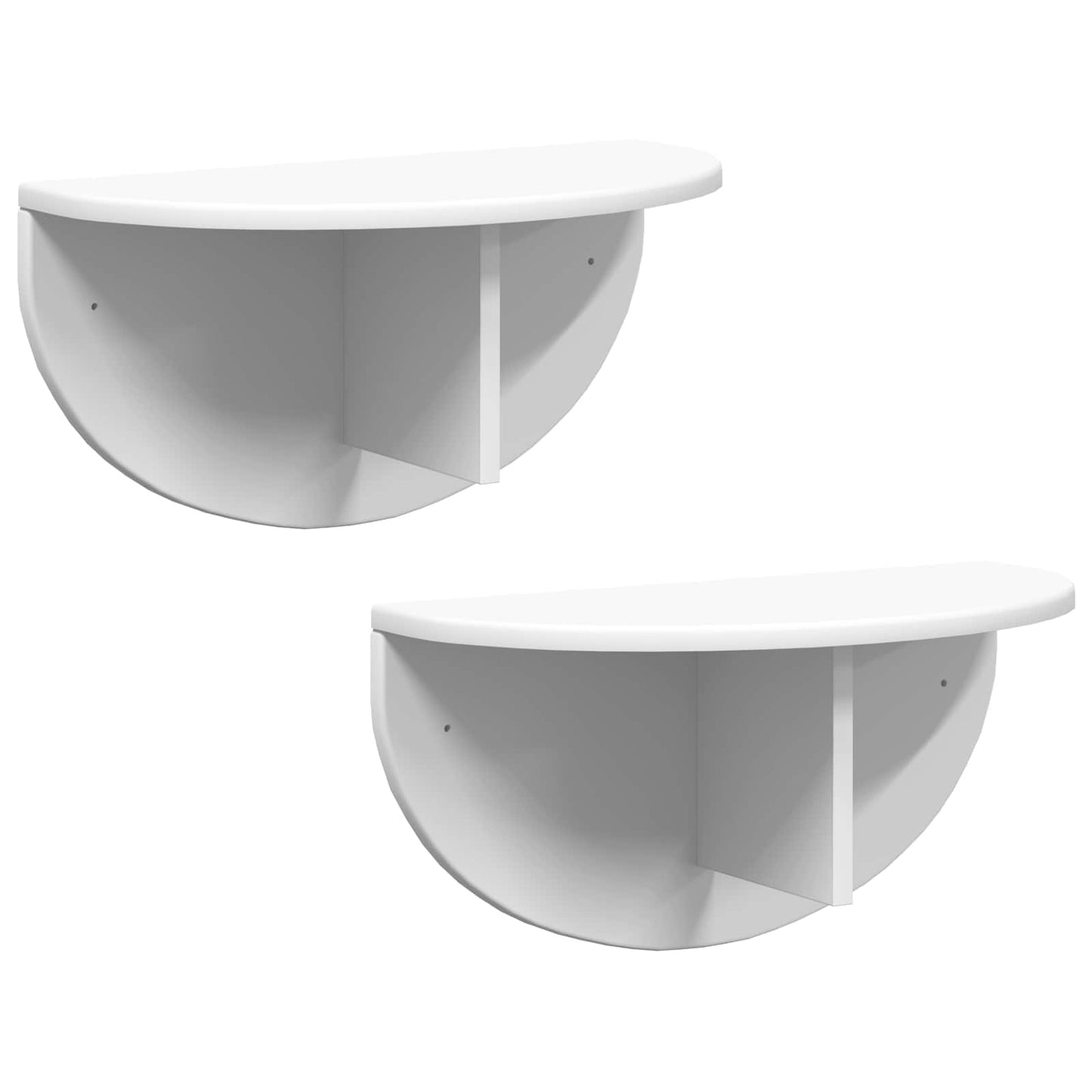Vegghylle Veggmontert 2 pcs Hvit 48 x 24 x 24 cm Konstruert tre