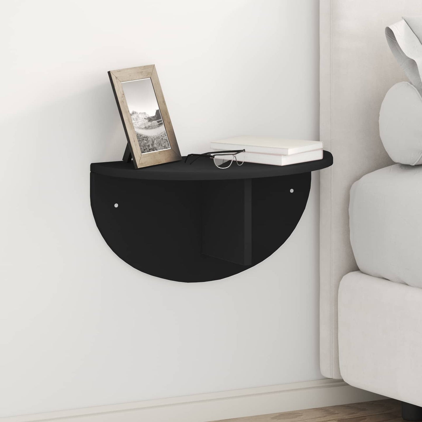 Vegghylle Veggmontert Svart 48 x 24 x 24 cm Konstruert tre
