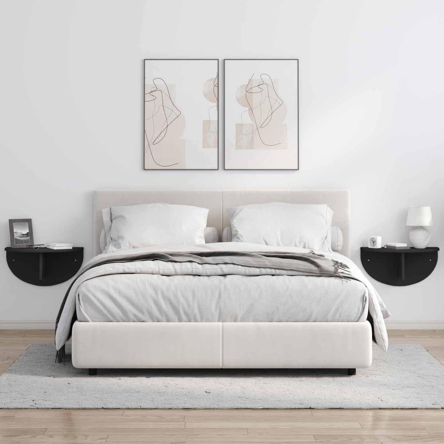Vegghylle Veggmontert Svart 48 x 24 x 24 cm Konstruert tre