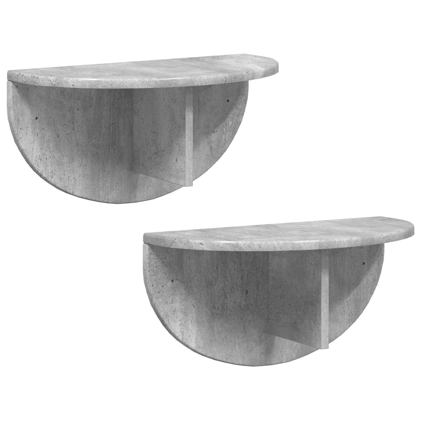 Vegghylle 2 pcs Betonggrå 48 x 24 x 24 cm Konstruert tre