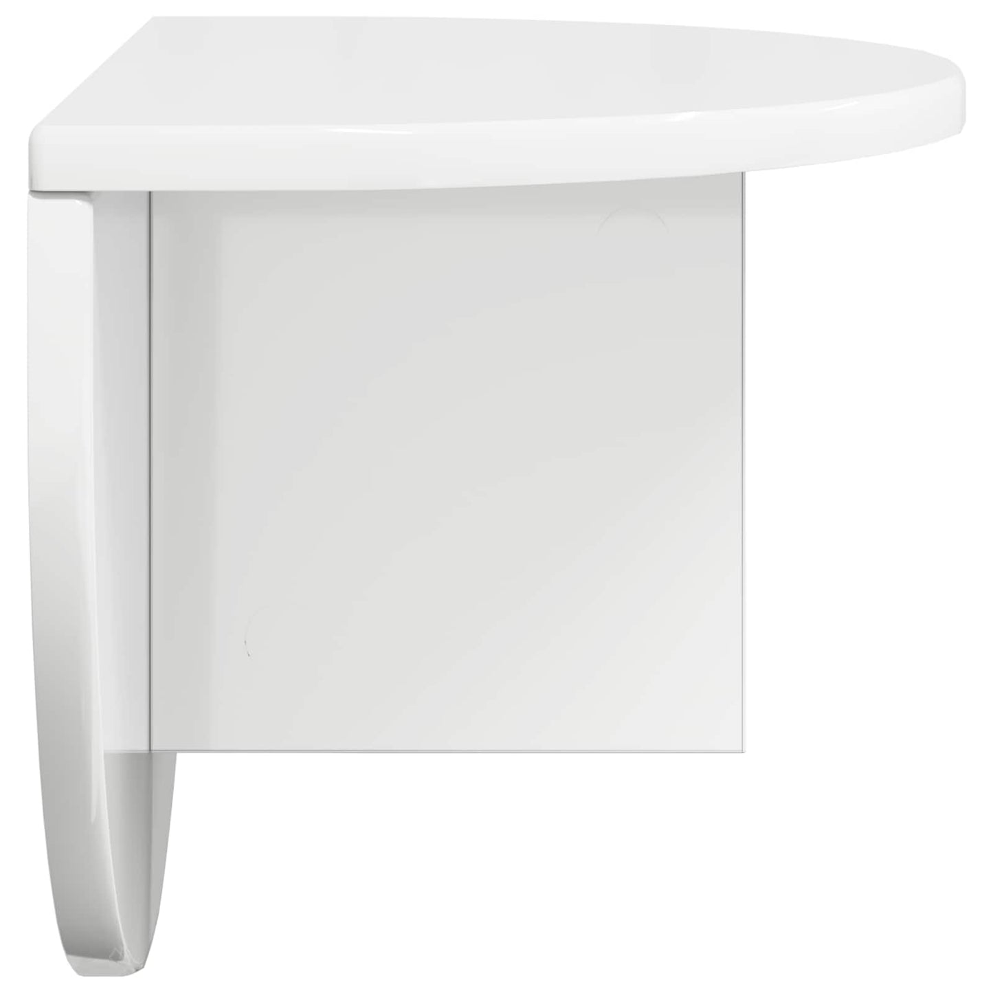 Vegghylle 2 pcs Høyglanset hvit 48 x 24 x 24 cm Konstruert tre
